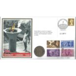 2004 Benham Coin cover comm 1948 Olympics with 1948 Crown inset. Good Condition. All signed pieces