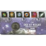50th anniv of the sky at night FDC with commemorative coin inset. 13/2/07 Greenwich postmark. Good