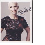 Annie Lennox signed7x5 picture. Good Condition. All signed pieces come with a Certificate of