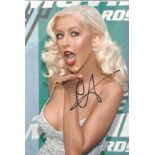 Music Christina Aguilera 12x8 signed colour photo. Christina María Aguilera is an American singer,
