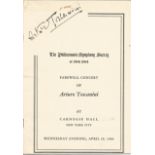 Arturo Toscanini signed 1936 concert programme. March 25, 1867 - January 16, 1957) was an Italian