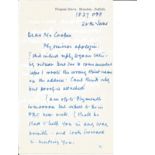 Grp Cap John Searby DSO DFC led Peenemunde raid handwritten signed letter to WW2 book author Alan