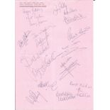 Middlesbrough FC signed paper for 1992/3 season. 12 signatures including Robbie Mustoe, Curtis