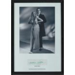Veronica Carlson signed Black/white portrait photograph mounted in a black frame featuring Peter