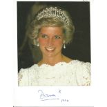 Lady Diana Princess of Wales signed 10 x 8 stunning colour photo dated 1996, with copy of the