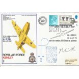 Sir Frank Whittle signed 1971 RAF Kenley Gloster Whittle cover. Flown by Jet Provost, 5p Alcock