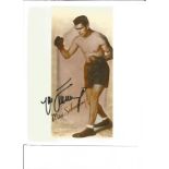 Max Schmeling signed 10x8 vintage photo. Tape mark to top border. 28 September 1905 – 2 February