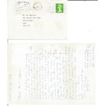 Otto Olejac Czech WW2 fighter ace handwritten letter to BOB historian Ted Sergison. Good