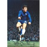 Football Autographed Bobby Tambling Photo, A Superb Image Depicting The Chelsea Forward In Full