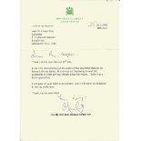Iain Duncan Smith leader typed signed letter on House of Commons letterhead to WW2 book author