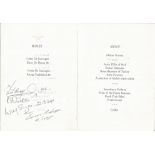 Battle of Britain multisigned 50th ann Fighter Association Dinner Menu card, signed by D Armitage
