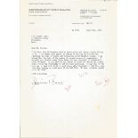 Dominic Bruce WW2 Colditz POW typed signed letter to WW2 book author Alan Cooper regarding Ix