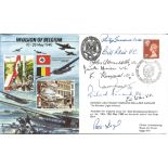 VC winners signed Invasion of Belgium Joint Services cover JS/50/40/3. Signatures include Richard