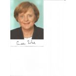 Angela Merkel signed 7x5 colour photo. German politician serving as Chancellor of Germany since