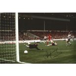 Football Autographed Steve Heighway Photo, A Superb Image Depicting Heighway Scoring Liverpool's