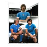 Colin Bell, Mike Summerbee & Francis Lee Signed Manchester City Legends 12x16 Photo Edition. Good