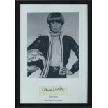 Joanna Lumley signed Black/white photograph in black A4 frame of actress and model Joanna Lumley.