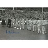 Football Autographed Mike Summerbee Photo, A Superb Image Depicting Summerbee Introducing His