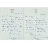 Battle of Britain Peter Howard Williams handwritten letter 1991 to BOB historian Ted Sergison.