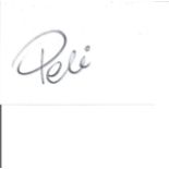 Pele Brazil Legend Signed 4x6 Page £20-22. Good Condition. All signed pieces come with a Certificate