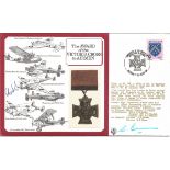 Rod Learoyd VC signed Victoria Cross DM Medal cover. Flown by VC10 cover and also signed by pilot Wg