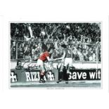 Sammy Mcilroy Signed 1979 Manchester United 12x16 Photo Edition. Good Condition. All signed pieces