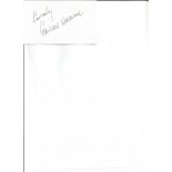 Edward Woodward signed white card. English actor. Star of the Wicker man, Callan, The Equaliser