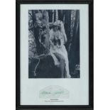 Veronica Carlson signed Black/white portrait photograph mounted in a black frame featuring Peter