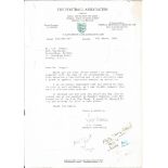 Ted Croker typed signed letter on Football Association letterhead 1988 regarding a copy of his MBE
