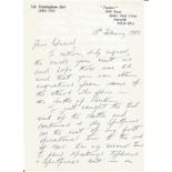 Battle of Britain A C Leigh 72 sqn WW2 RAF handwritten letter to BOB historian Ted Sergison with