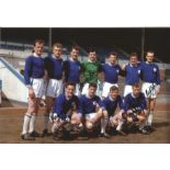 Football Autographed Leicester City 1963 Photo, A Superb Image Depicting Their 1963 Fa Cup Final