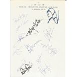 Man City signed sheet of 1992/3 season. Some of names included Paul Lake, Peter Reid, Steve McMahon,