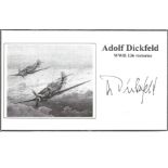 Adolf Dickfeld signed 6x4 black and white photo on page. Good Condition. All signed pieces come with