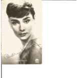 Audrey Hepburn signed 6 x 4 b/w portrait photo, couple small creases to bottom LH not affecting