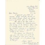 Battle of Britain Charles Palliser 249 sqn WW2 RAF handwritten letter to BOB historian Ted Sergison.