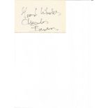 Charles Bronson signed card. American actor. Star of the Magnificent Seven, The Great Escape,