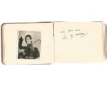 Autograph Album containing more than twenty signatures of British actors, radio stars and old time