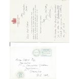 William Tallow Queen Mothers Footman signed note to WW2 book author Alan Cooper regarding the