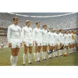 Football Autographed Francis Lee Photo, A Superb Image Depicting England Players Lining Up