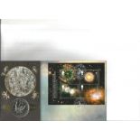 Wonders of Space coin FDC. 1 crown coin inset. 4/9/02 Armagh postmark. Good Condition. All signed