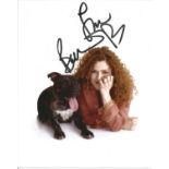 Bernadette Peters signed 10x8 colour photo from photoshoot with dog. Good Condition. All signed