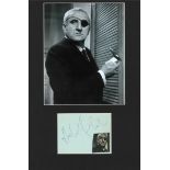 Adolfo Celi signature piece, mounted below b/w photo to approx size 16x12. Italian actor, best known