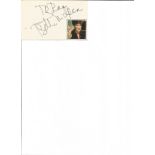 Bette Midler signed card. American singer, songwriter, actress, comedian, and film producer.