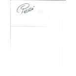 Pele signed white card. Brazilian footballer. Good Condition. All signed pieces come with a