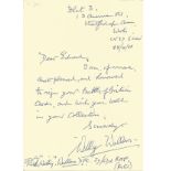 Battle of Britain Wally Wallens 41 sqn WW2 RAF handwritten letter to BOB historian Ted Sergison.