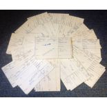 Granada tv signed guest registration cards. 60+ cards. Some of signatures are Carl Sutcliffe, Adam