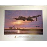 Dambusters World War Two 19x26 print titled Dambusters Outward Bound by the artist Stuart Smith