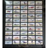 Aviation collection 19x21 framed and mounted cigarette card collection John Player 1935 Civil
