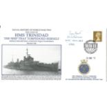 Vice Admiral Thomas Baird KCB, DL HMS Trinidad 1942 signed HMS Trinidad The Ship that Torpedoed