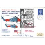 Luftwaffe ace Erich Hartmann and ? Signed Royal Navy International Search & Rescue team cover. Fleet